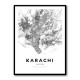 Karachi City Map Wall Art