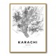 Karachi City Map Wall Art