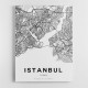 Istanbul City Map Wall Art