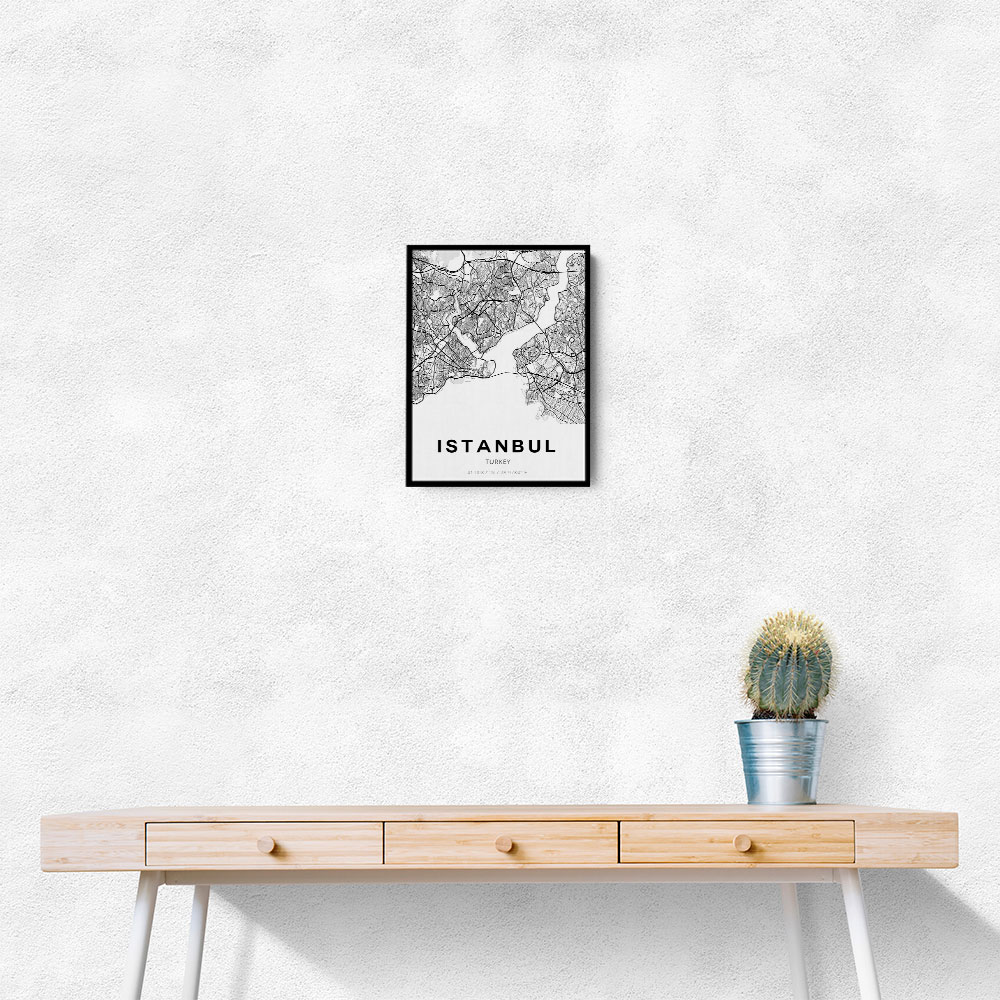 Istanbul City Map Wall Art