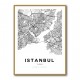 Istanbul City Map Wall Art