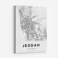 Jeddah City Map Wall Art