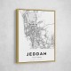 Jeddah City Map Wall Art