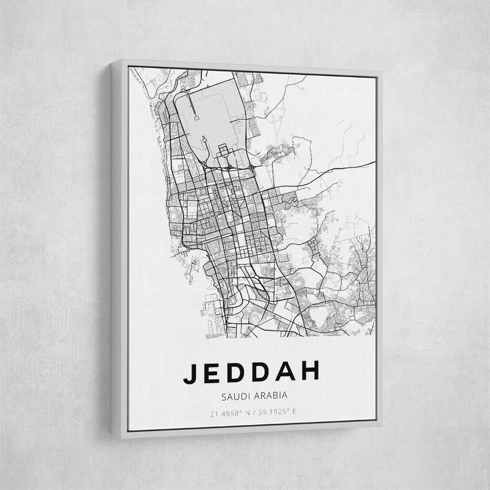 Jeddah City Map Wall Art