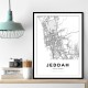 Jeddah City Map Wall Art