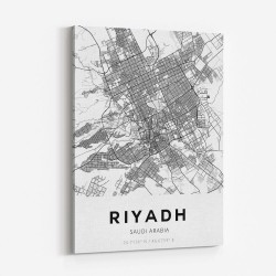 Riyadh City Map Wall Art