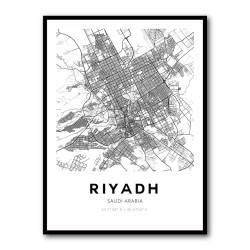 Riyadh City Map Wall Art