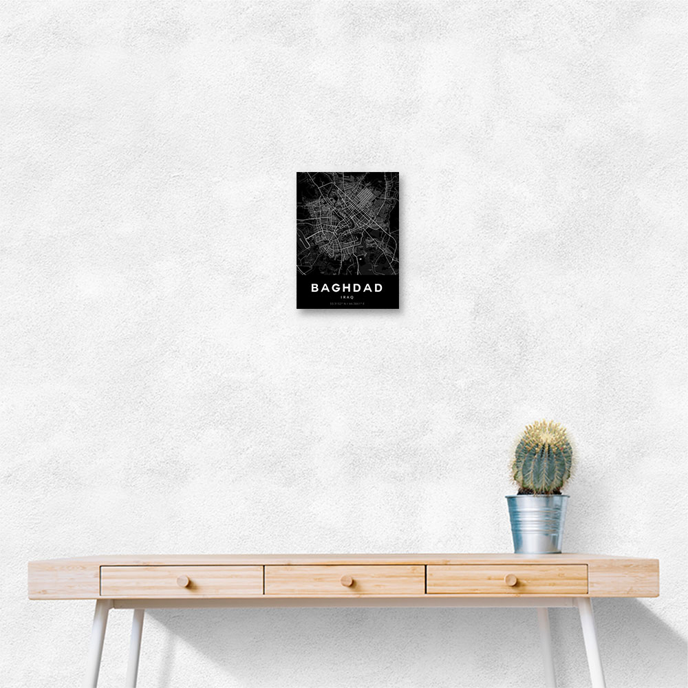Baghdad City Map - Black Baghdad City Map - Black