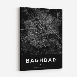 Baghdad City Map - Black