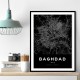 Baghdad City Map - Black Baghdad City Map - Black