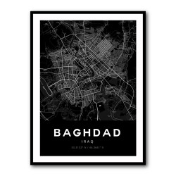 Baghdad City Map - Black