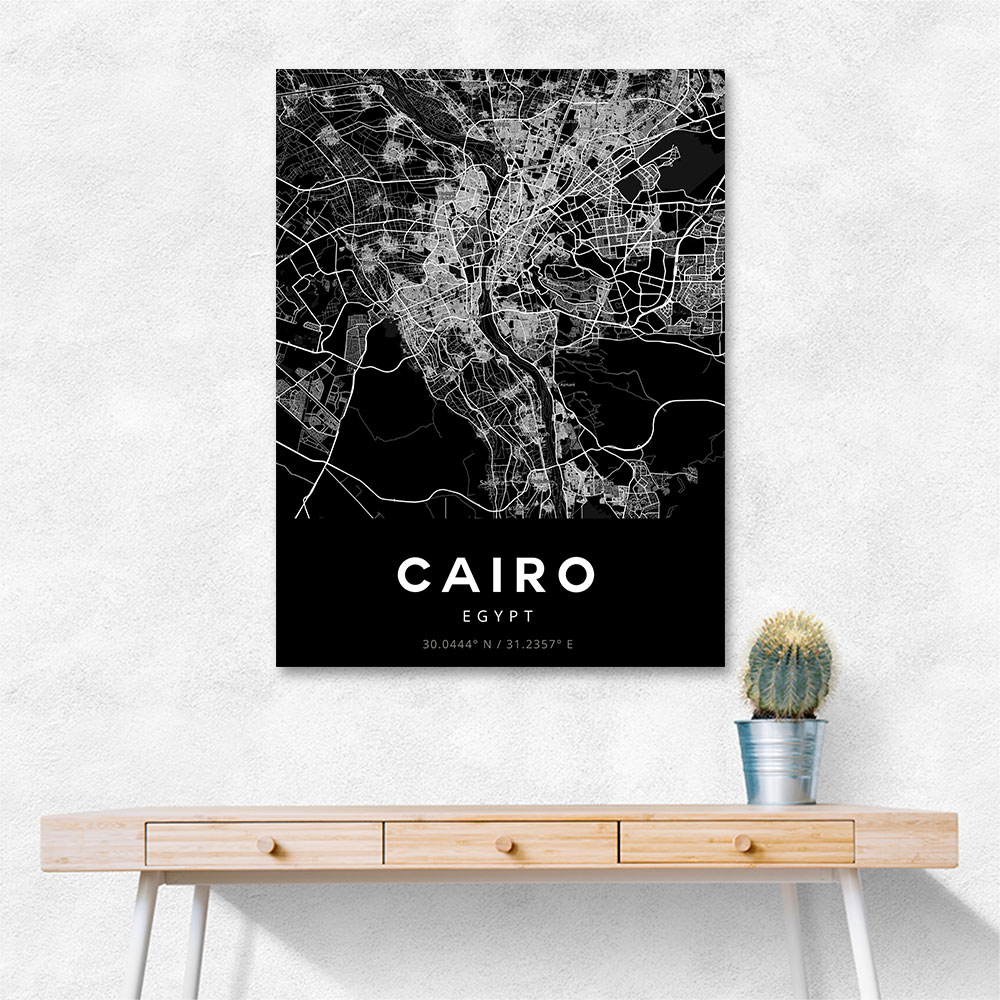 Cairo City Map - Black