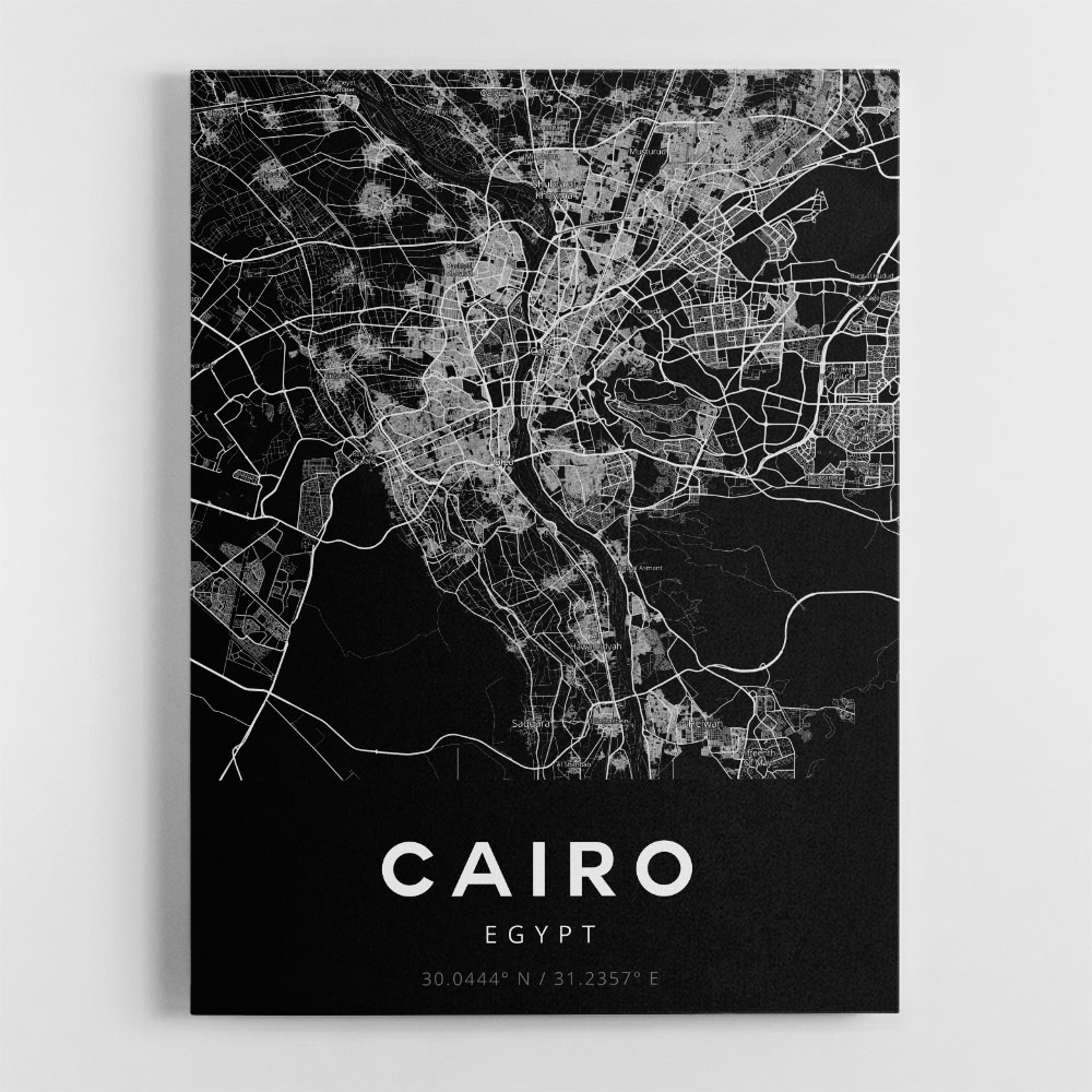 Cairo City Map - Black