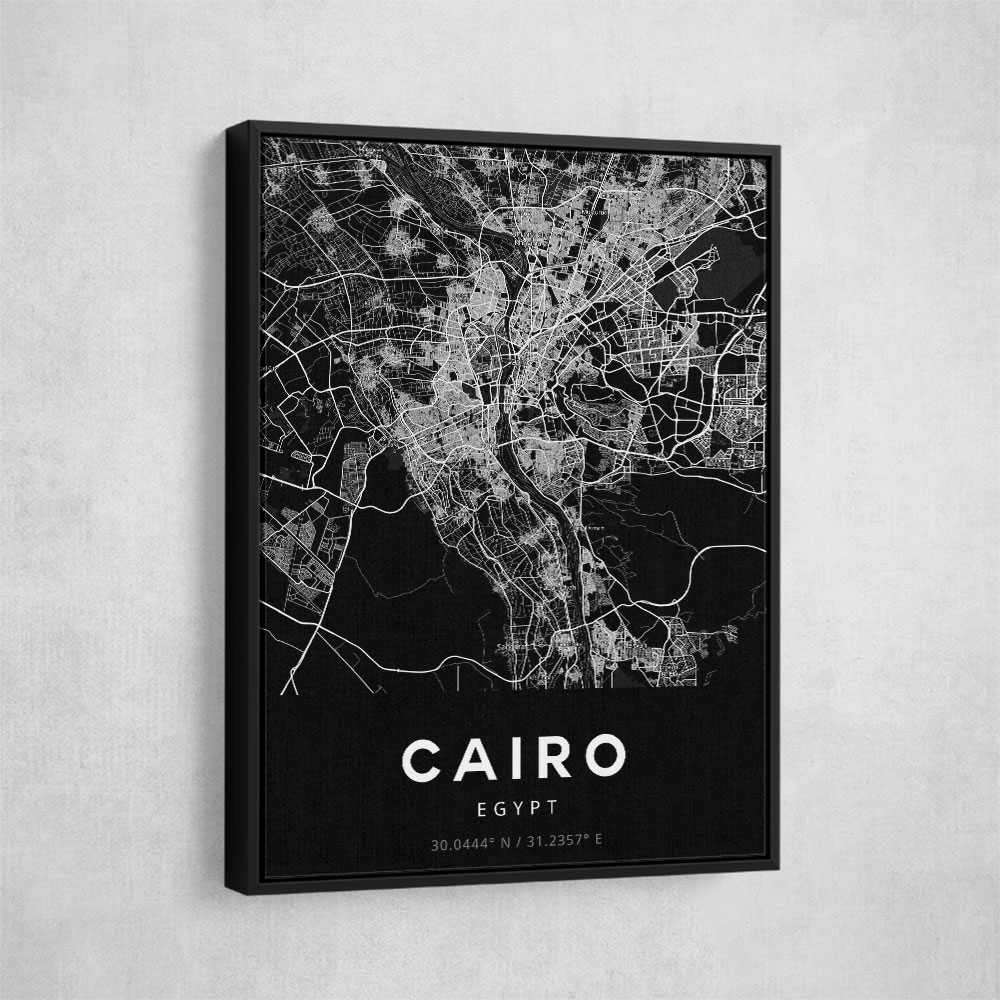 Cairo City Map - Black