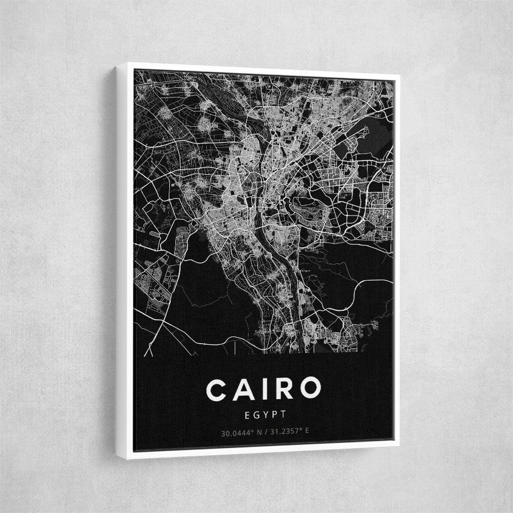 Cairo City Map - Black