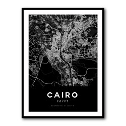 Cairo City Map - Black