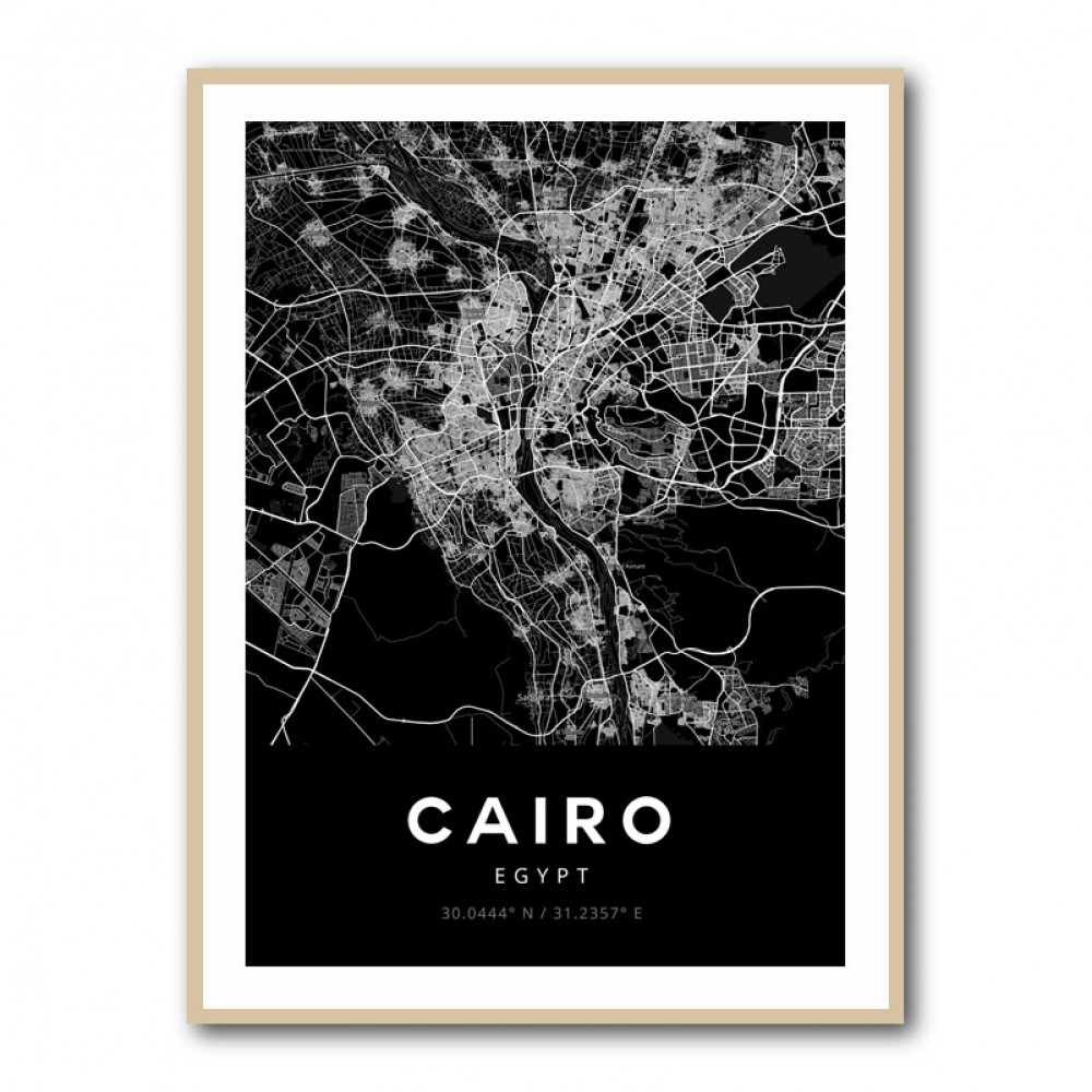 Cairo City Map - Black