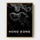 Hong Kong City Map - Black