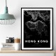 Hong Kong City Map - Black