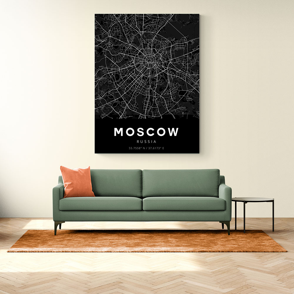 Moscow City Map - Black