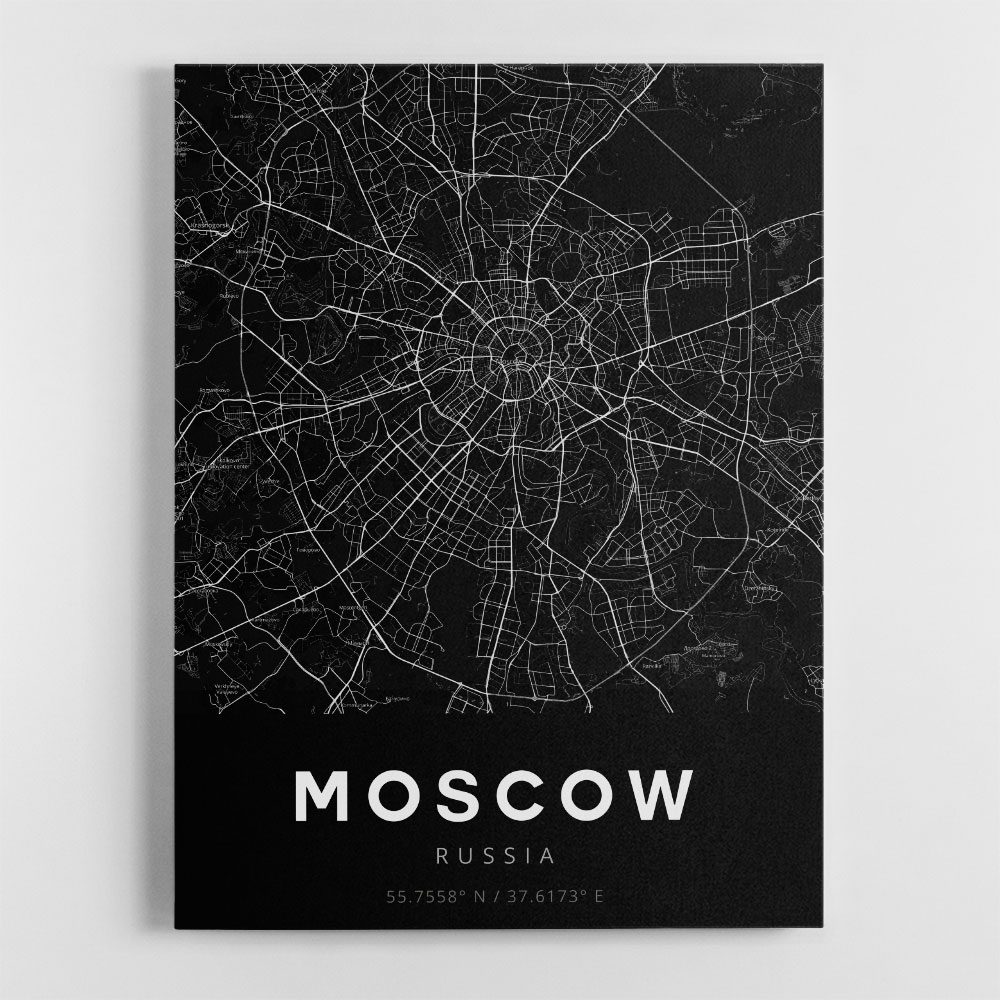 Moscow City Map - Black