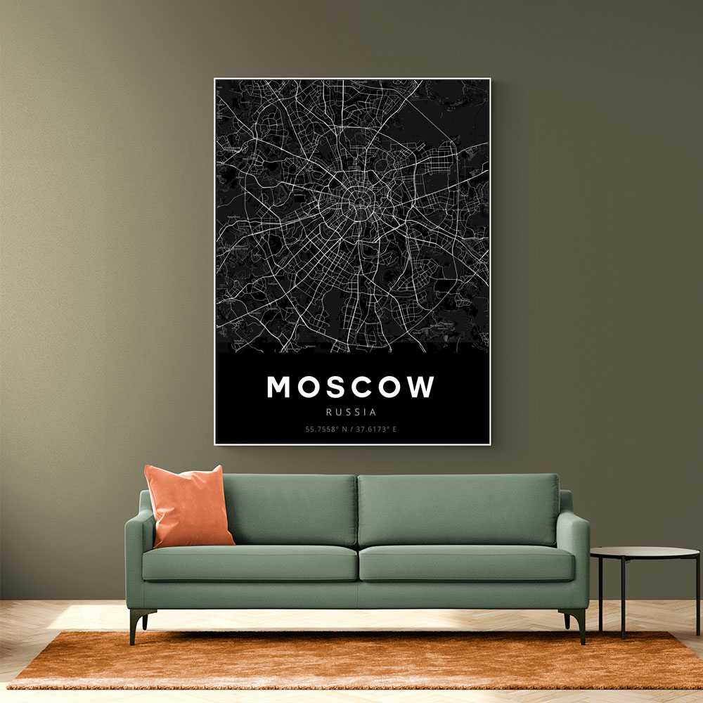 Moscow City Map - Black