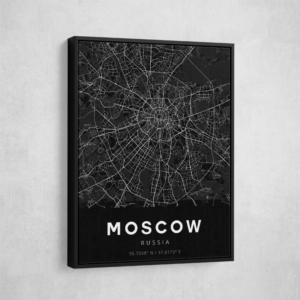 Moscow City Map - Black