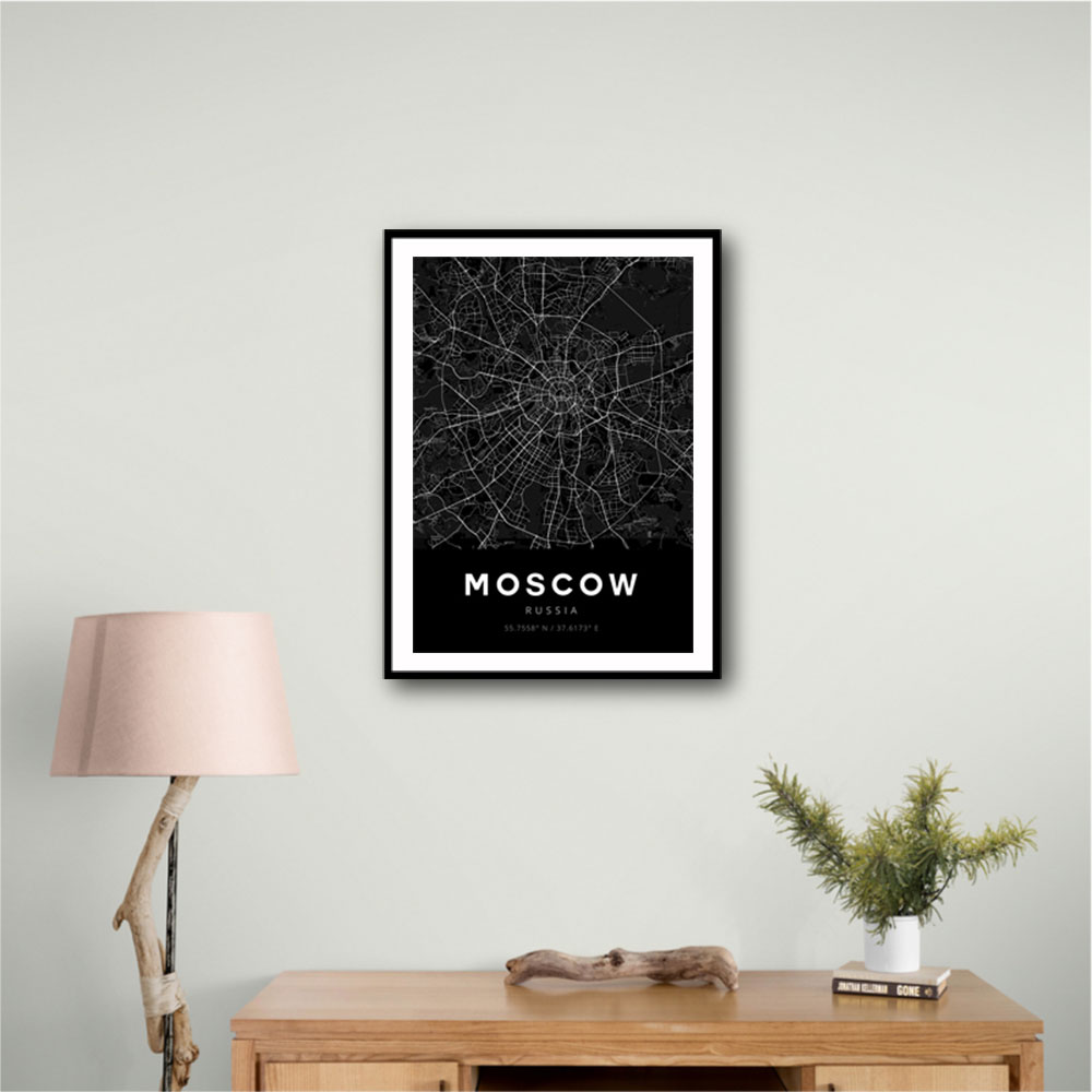 Moscow City Map - Black Moscow City Map - Black
