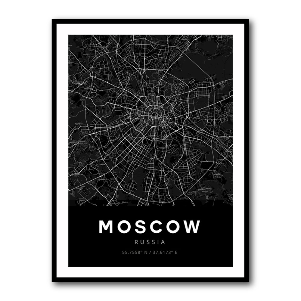 Moscow City Map - Black