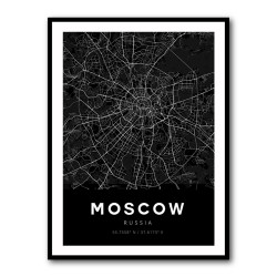 Moscow City Map - Black