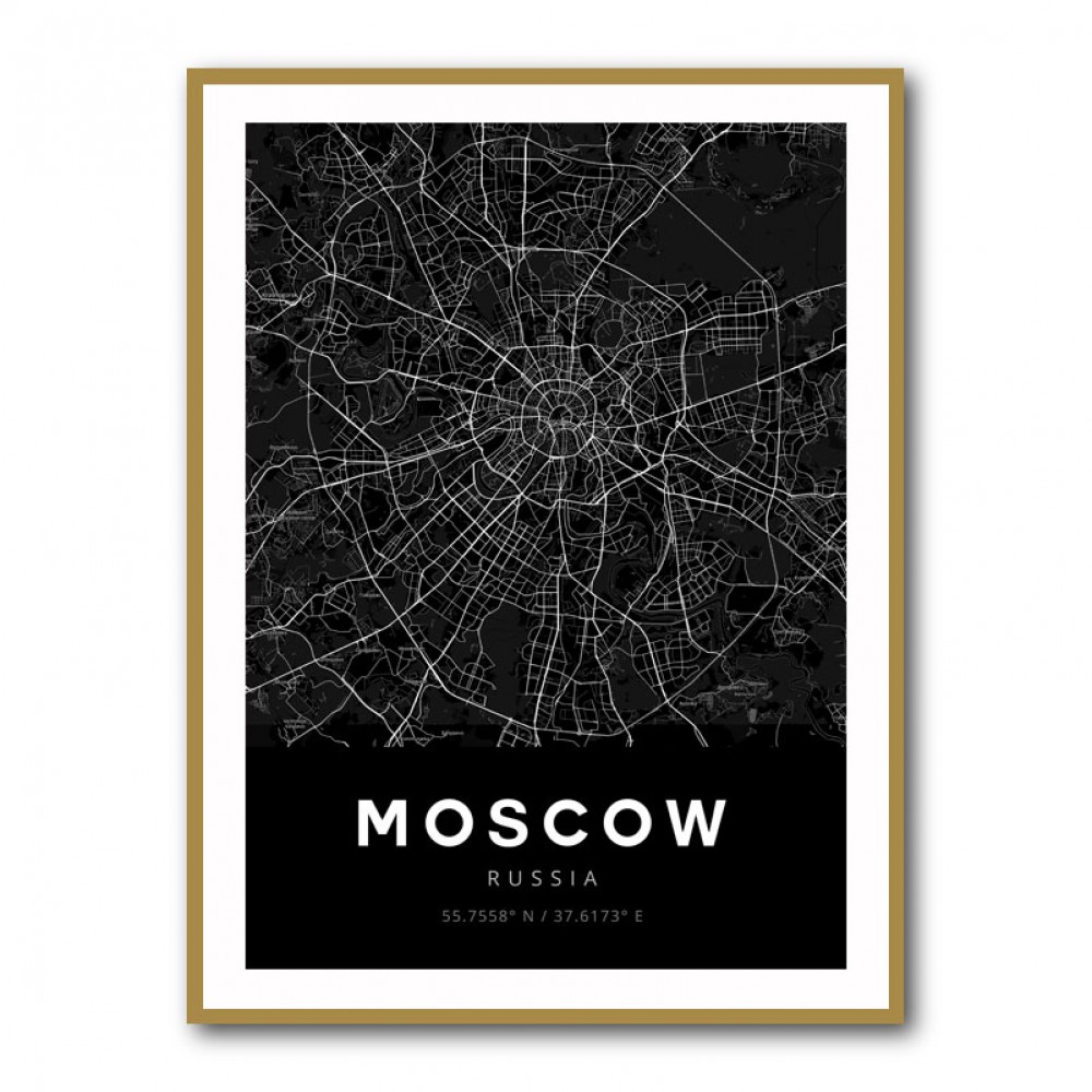 Moscow City Map - Black