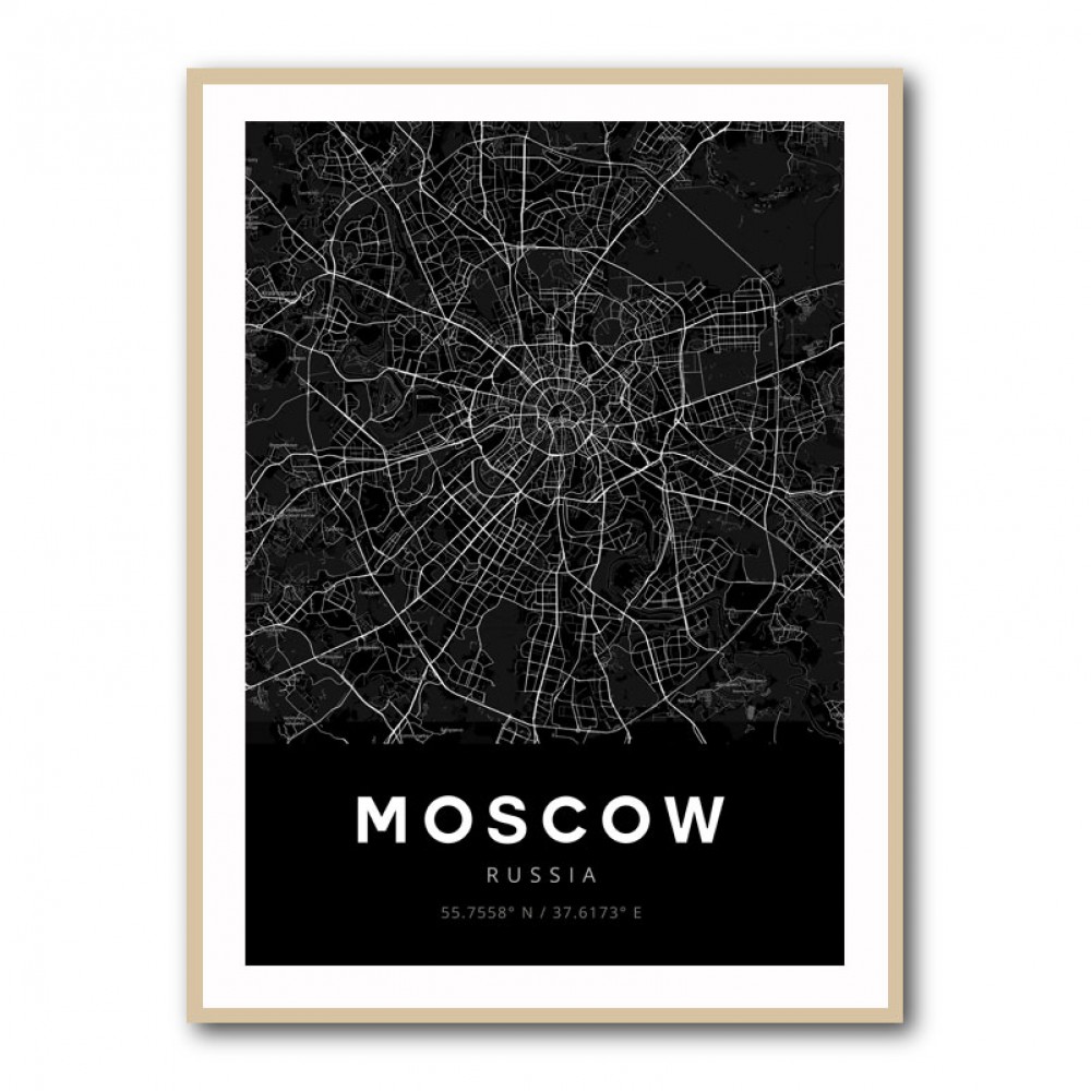 Moscow City Map - Black