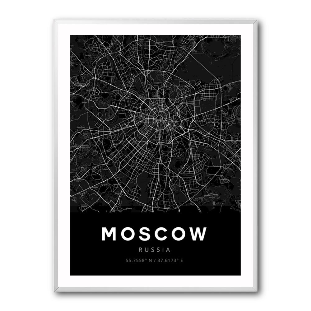 Moscow City Map - Black