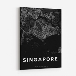 Singapore City Map - Black