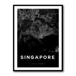 Singapore City Map - Black