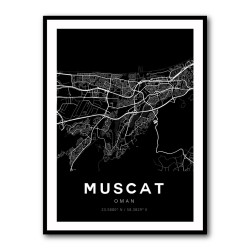 Muscat City Map - Black