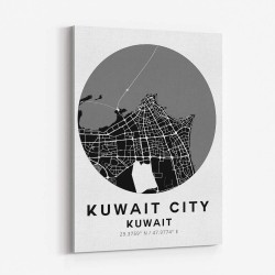Kuwait City Map Round