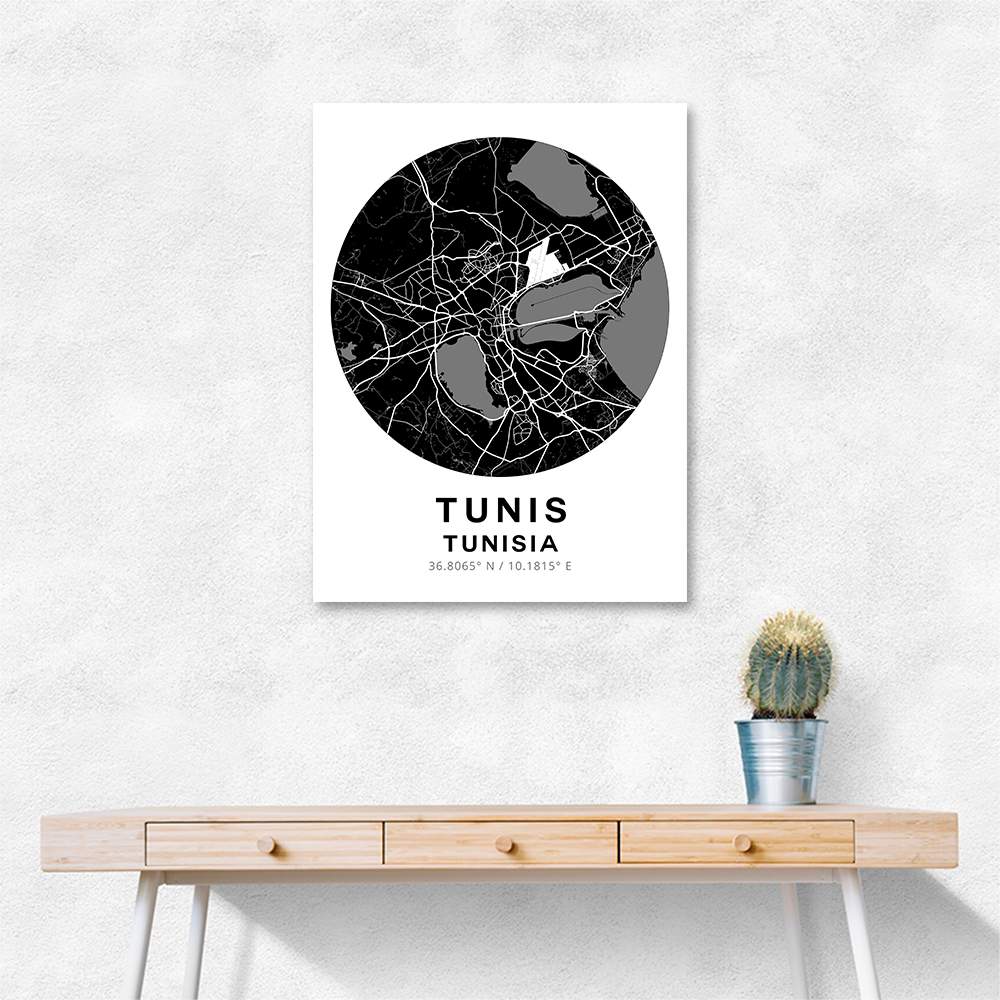 Tunis Map Round Tunis Map Round