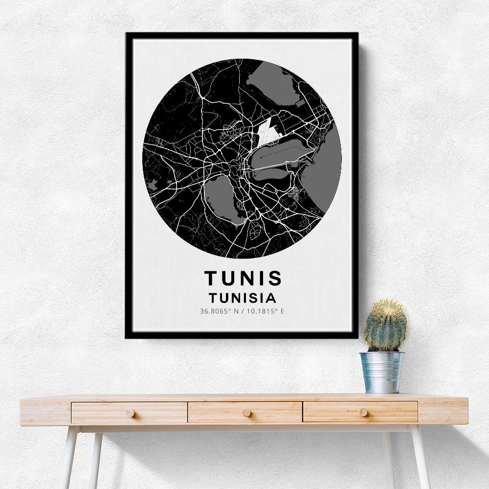 Tunis Map Round Tunis Map Round
