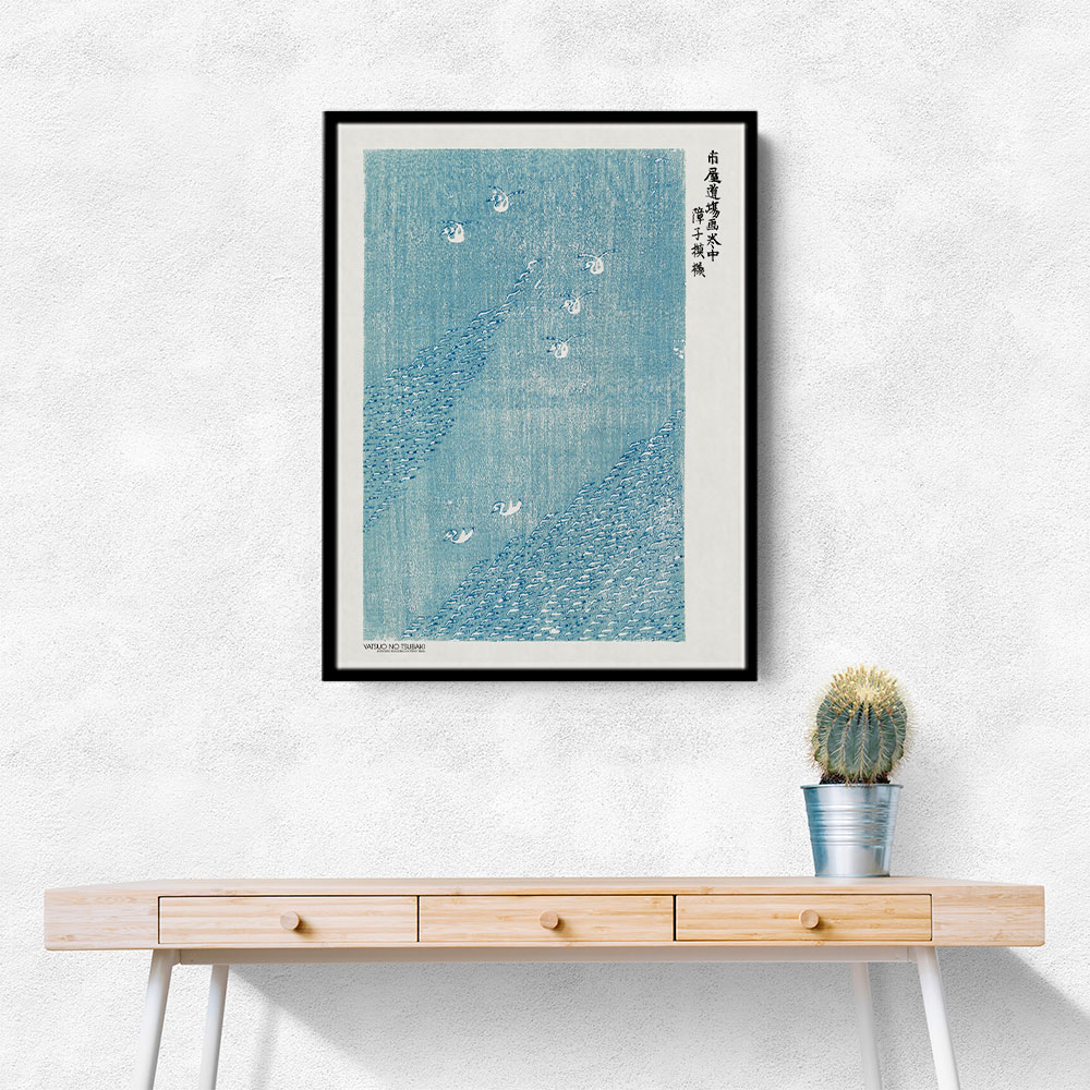 Woodblock Print Blue