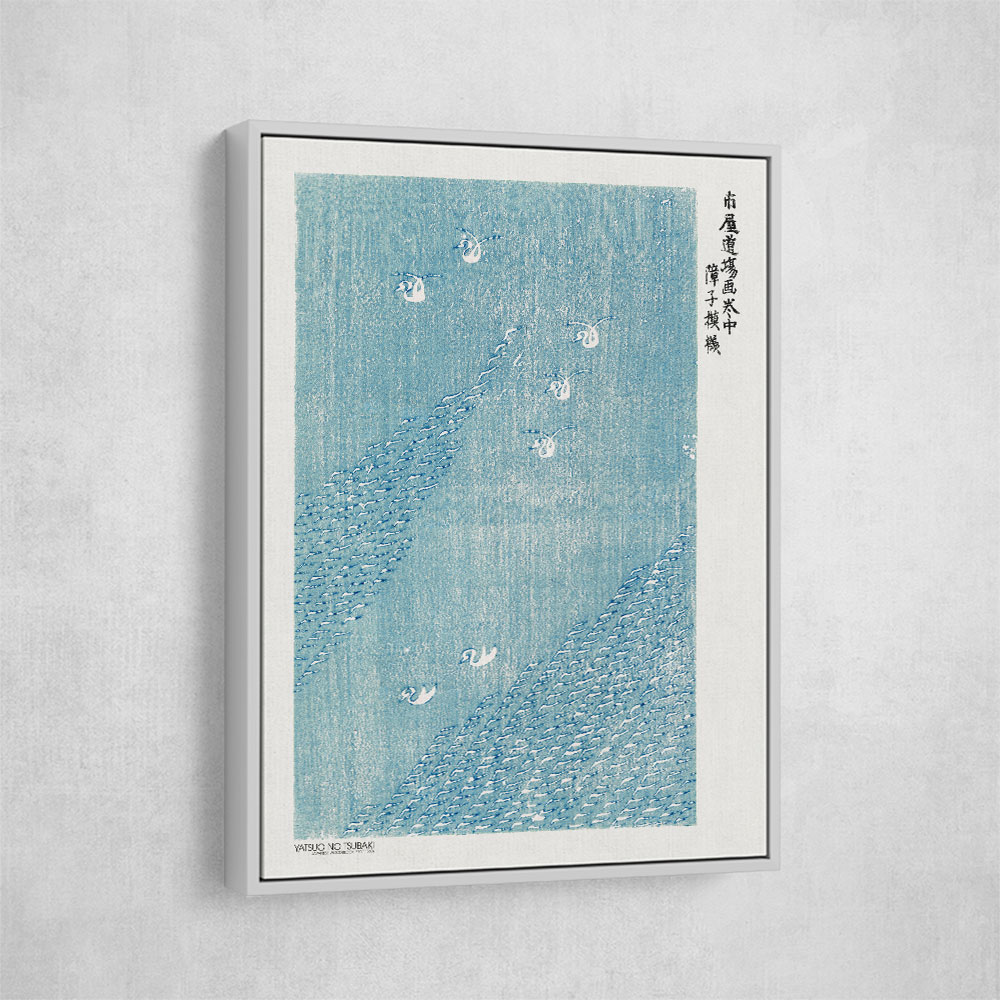 Woodblock Print Blue Woodblock Print Blue