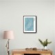 Woodblock Print Blue Woodblock Print Blue