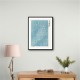 Woodblock Print Blue Woodblock Print Blue