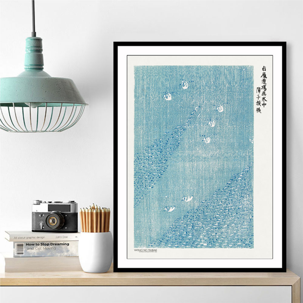 Woodblock Print Blue