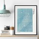 Woodblock Print Blue