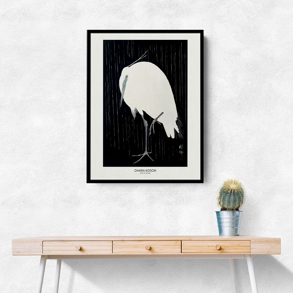 Egret In The Rain