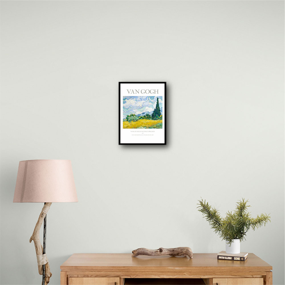 Wheat Field With Cypresses