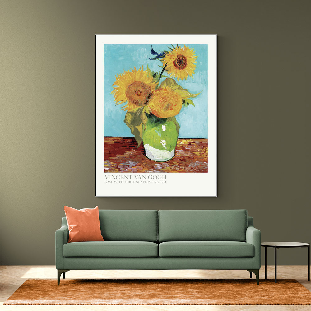 Vase With Three Sunflowers