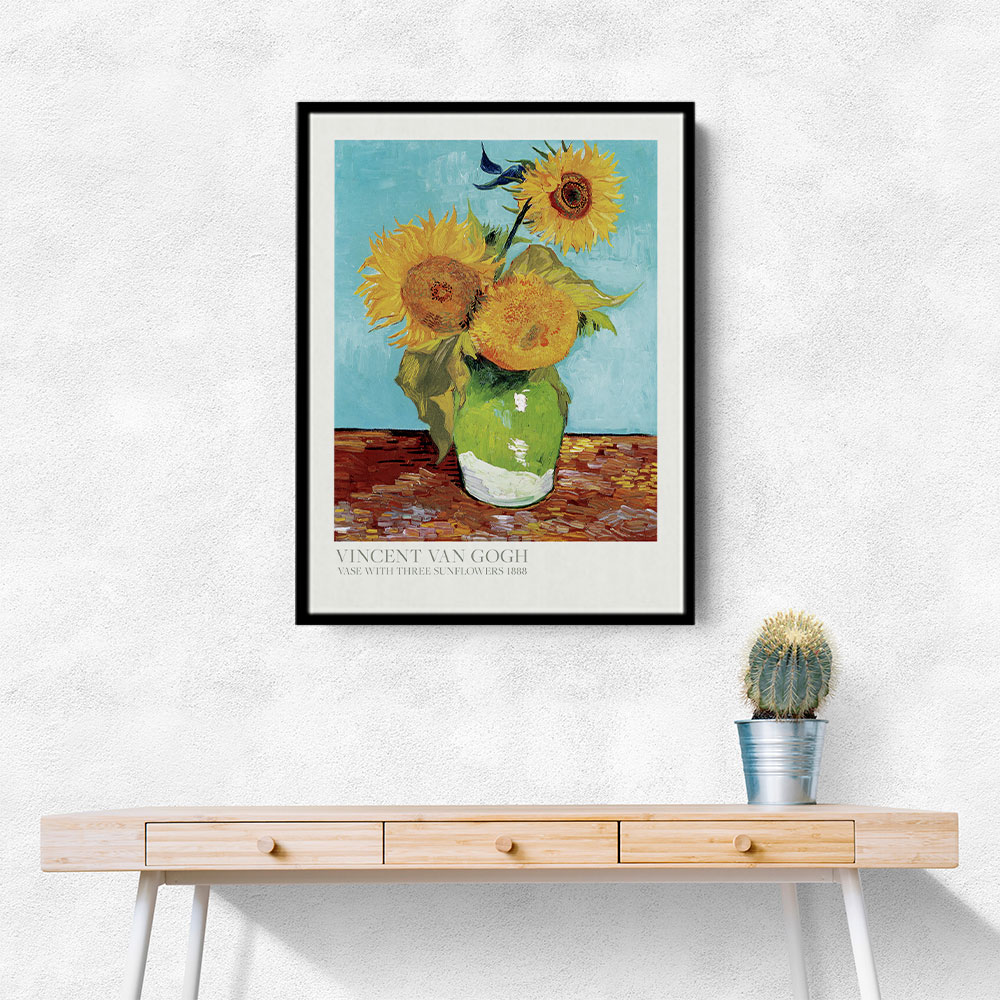 Vase With Three Sunflowers