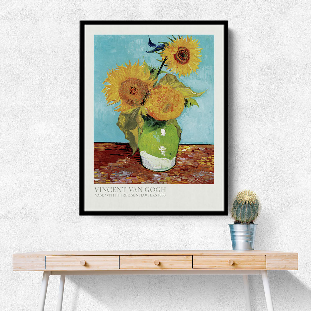 Vase With Three Sunflowers